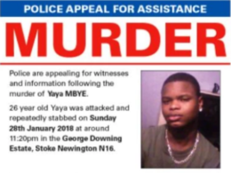 Week on appeal at scene following murder of Yaya Mbye in Hackney