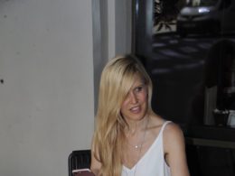 Designer Julia Suzuki celebrates her new collection as she is spotted out in London