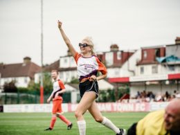Pixie Lott tackles dementia in charity football match for Alzheimer’s Research UK