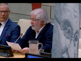 London CEO Gianpiero Lotito speaks at the International Day of Non-Violence at the UN