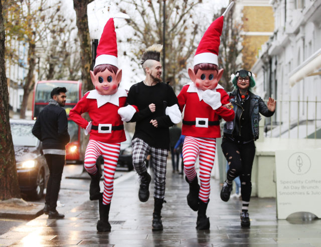 Elves Behavin’ Badly around London, UK, 4th December 2018