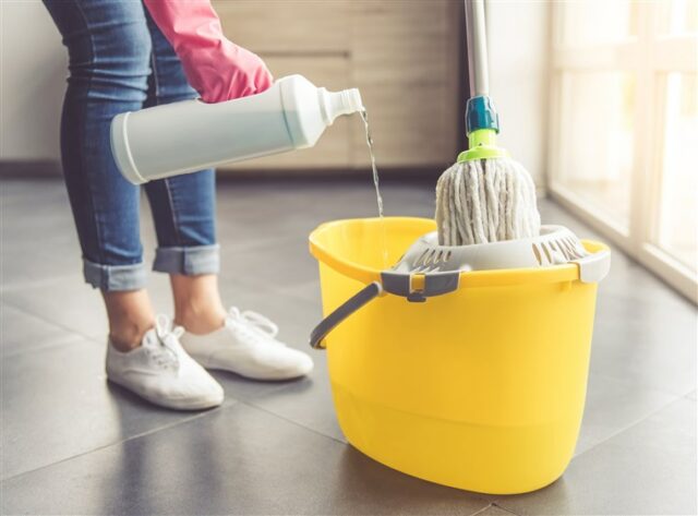 cleaning house mop