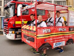 Firefighters run London Marathon in full kit for The Fire Fighters Charity