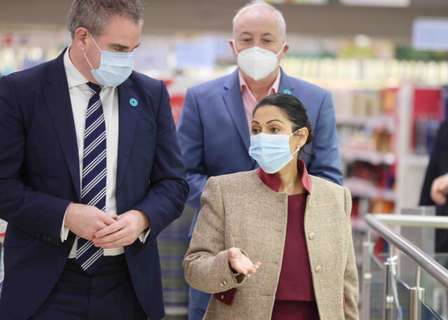 Priti Patel visits Boots for Ask for ANI scheme, London, 13th January 2022