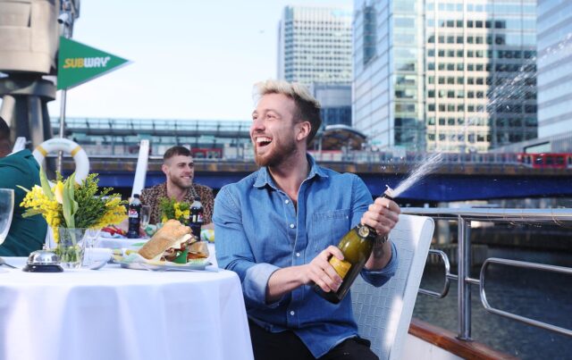 Subway - Champagne and Subs on a yacht, London, 9th March 2022