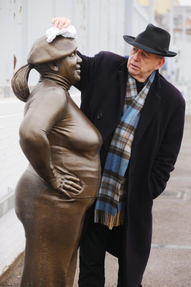 Artist Kevin Atherton with Joy II