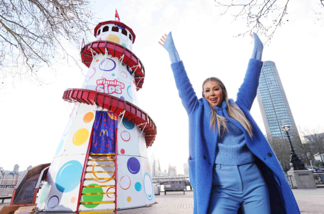 Giant McDonalds cup slide unveiled, London, 27th March 2023