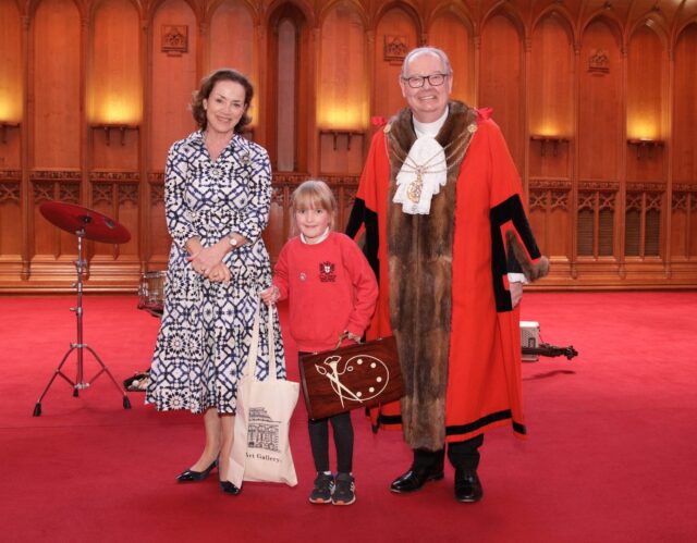 Art competition - Chloe with Felicity Lyons and Sheriff Andrew Marsden