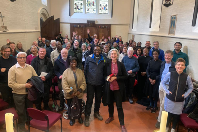 Bishop Lusa and pilgrims at the Anglican Communion Office in Notting Hill