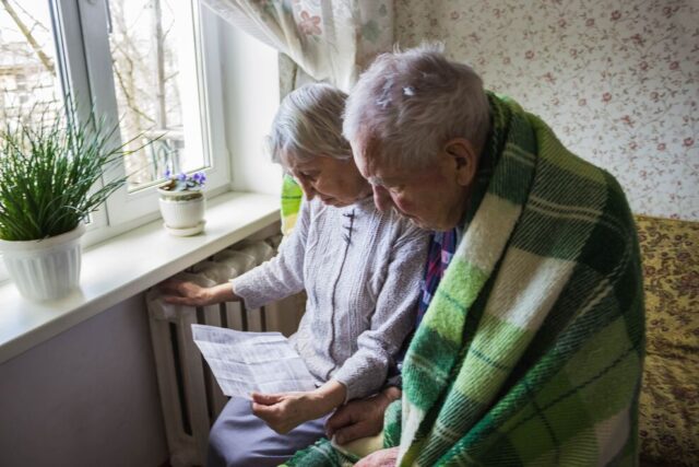 Older couple with energy bill