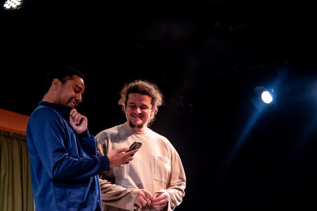 Flock by Lin Coghlan, credit Lucy Hates, pictured Deshaye Gayle and Jamie Ankrah