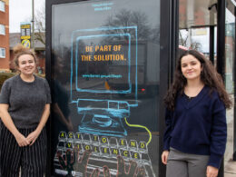 Middlesex University student art at over 40 bus shelters in North London to combat online misogyny