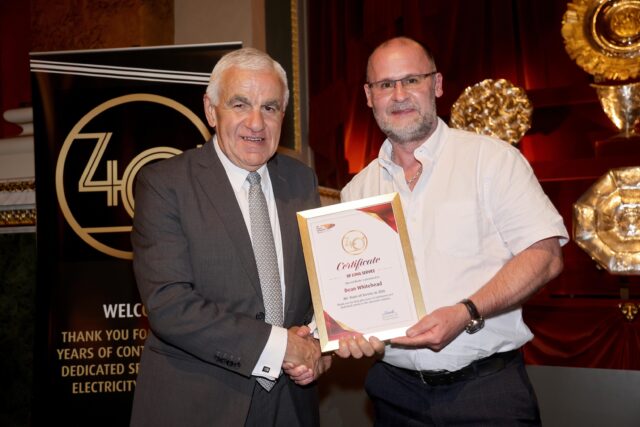 Dean Whitehead pictured with chief executive Basil Scarsella