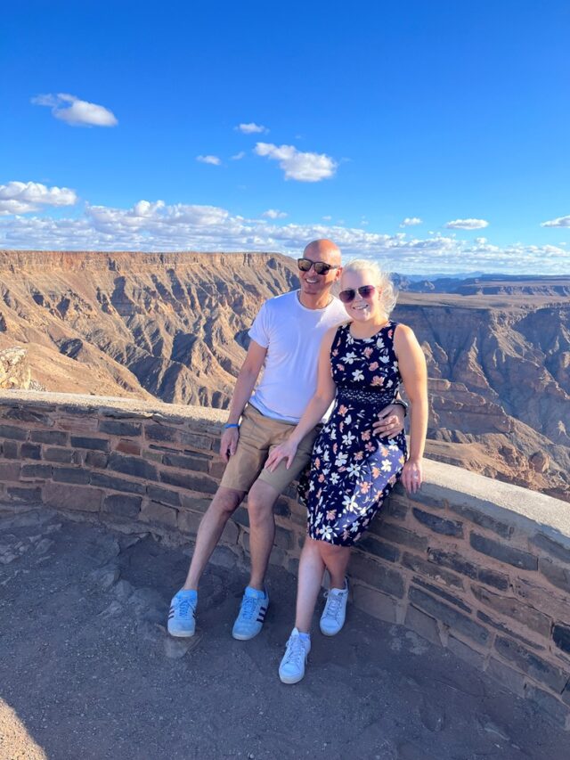 Nadeem and Sharni in Namibia in 2022